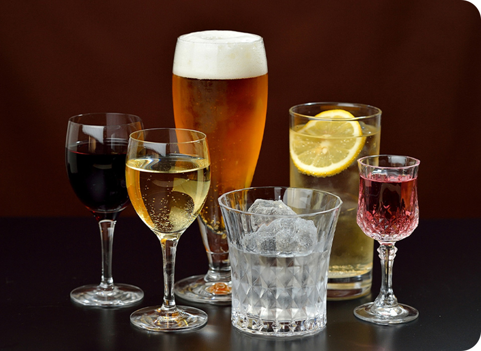 おいしい料理を引き立てる、豊富なドリンク